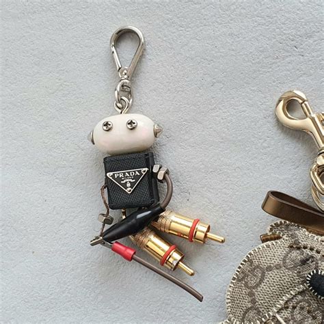 prada robot bag charm replica|Black Soft Robot Velvet Bag Charm With Shoulder Strap .